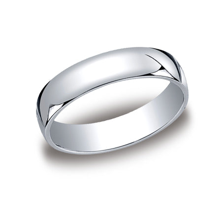 10k White Gold 6mm Light Comfort Fit Wedding Band- Size 9