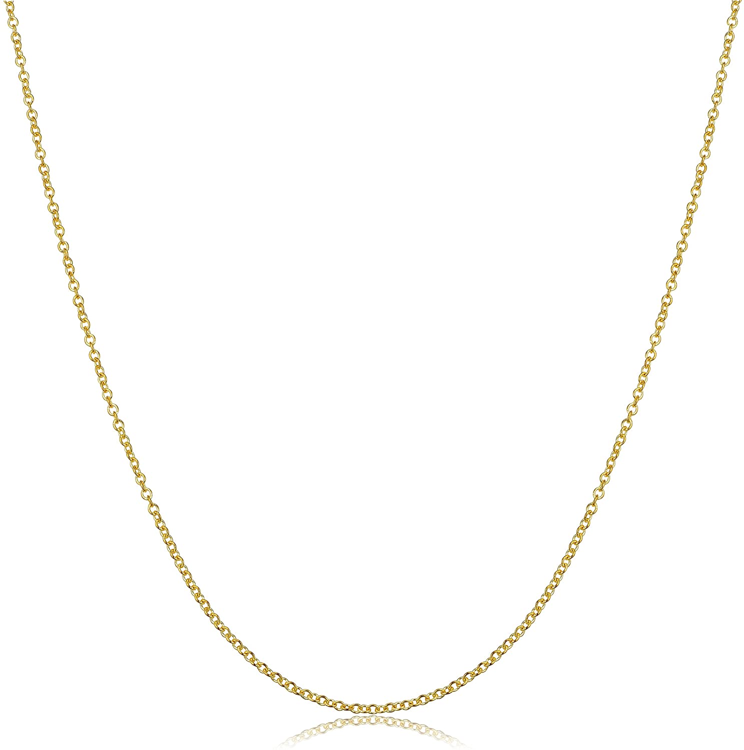 18" 10k Yellow Gold 1mm Cable Chain