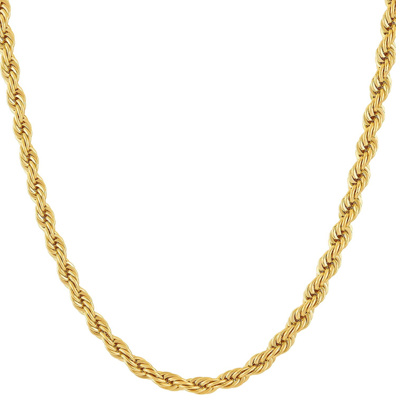 22" 10K Yellow Gold 2.5mm Rope Chain Necklace
