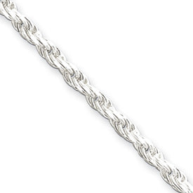 Sterling Silver 20" Diamond Cut Rope Chain