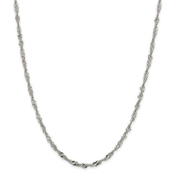 16" Sterling Silver 3.50mm Singapore Chain