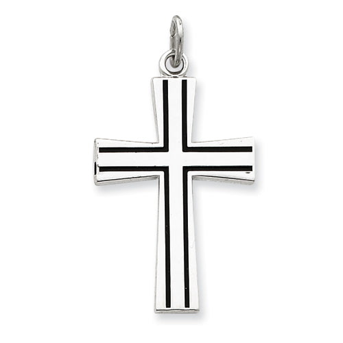 Sterling Silver Enameled Cross Pendant