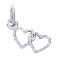 Sterling Silver Two Heart Charm