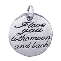 Sterling Silver I Love You To The Moon Charm