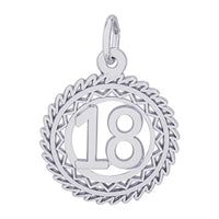 Sterling Silver Number 18 Charm