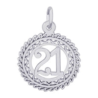 Sterling Silver Number 21 Charm