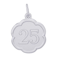 Sterling Silver Number 25 Charm