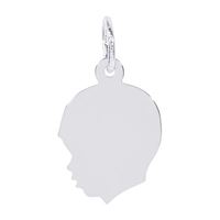 Sterling Silver Boys Head Charm