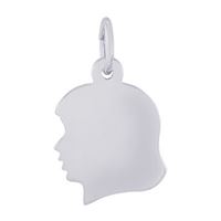 Sterling Silver Girls Head Charm
