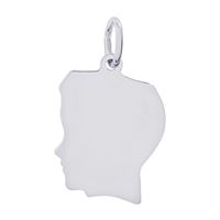 Sterling Silver Boy Head Charm