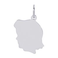 Sterling Silver Girl Head Charm
