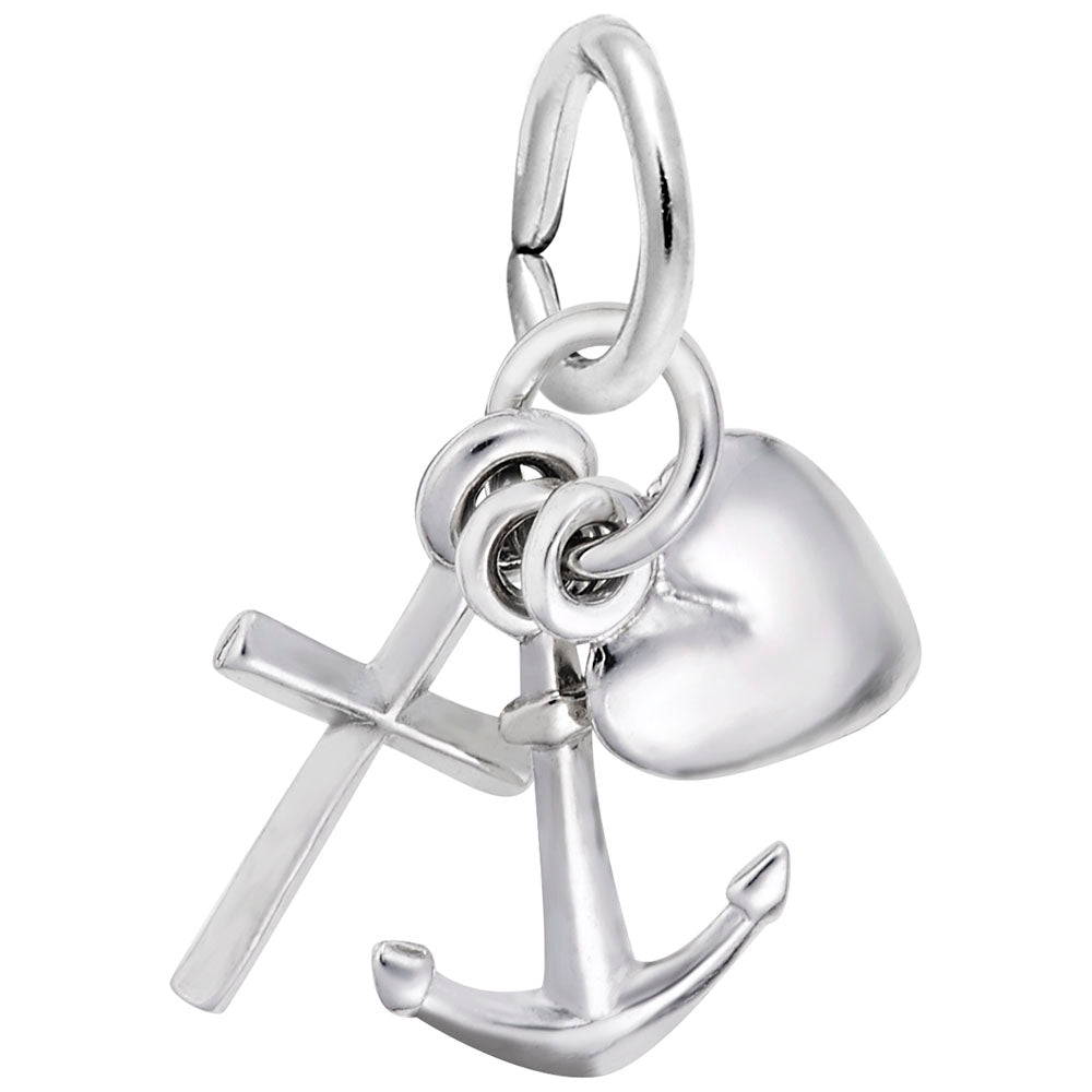 Sterling Silver Faith, Hope Charity Charm