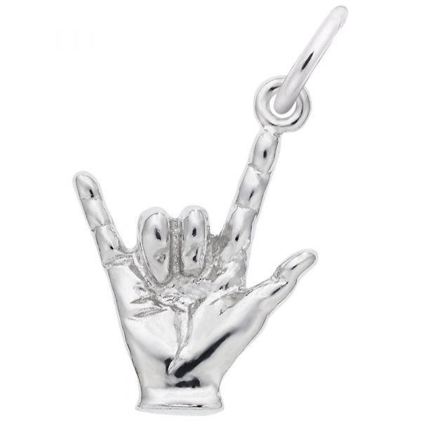 Sterling Silver I Love You Sign Charm