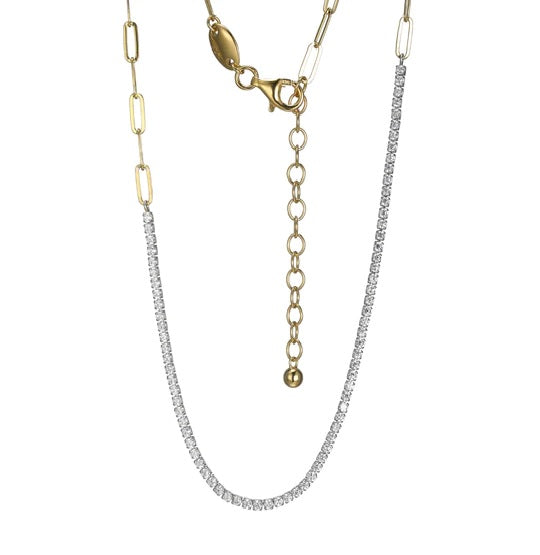 Sterling Silver Cubic Zirconia with Paperclip Chain Necklace