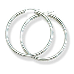 Sterling Silver 0.87" Hoop Earrings