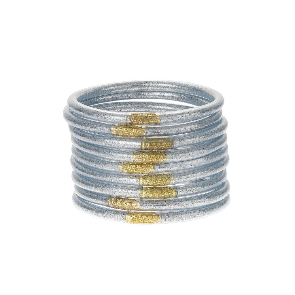 BuDahGirl Glitter Bangles- Silver- Small