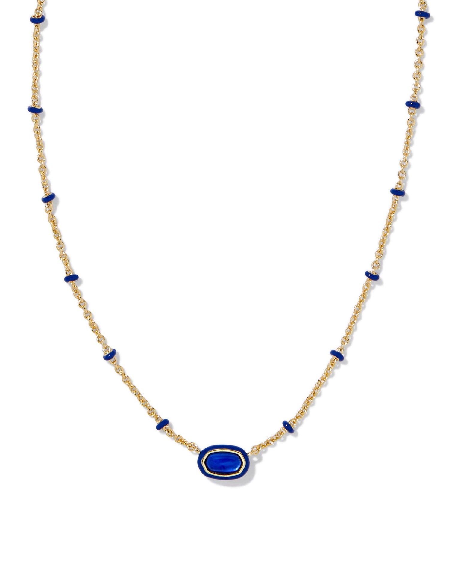 Mini Elisa Enamel Necklace- Cobalt