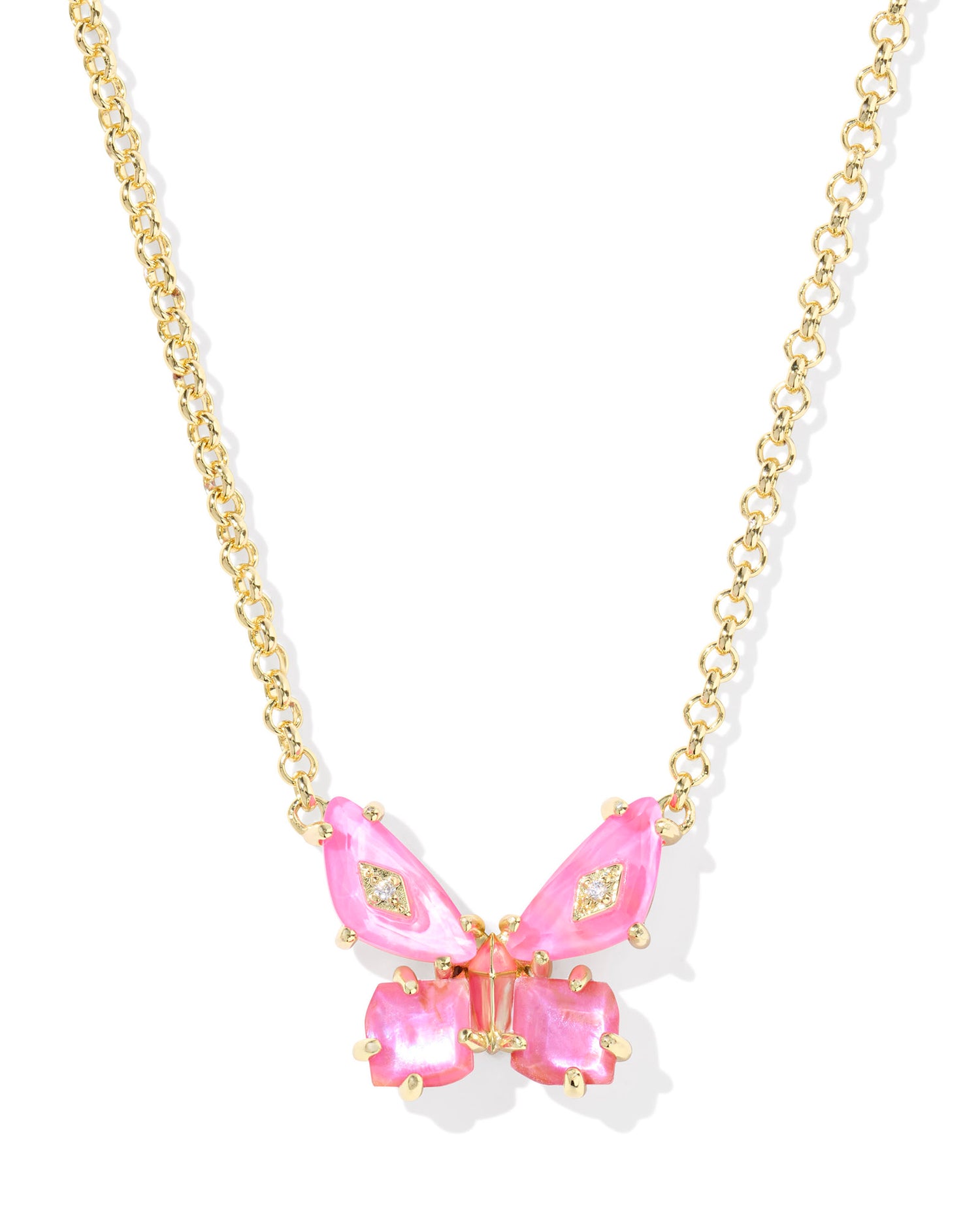 Bianca Butterfly Necklace- Pink Mix