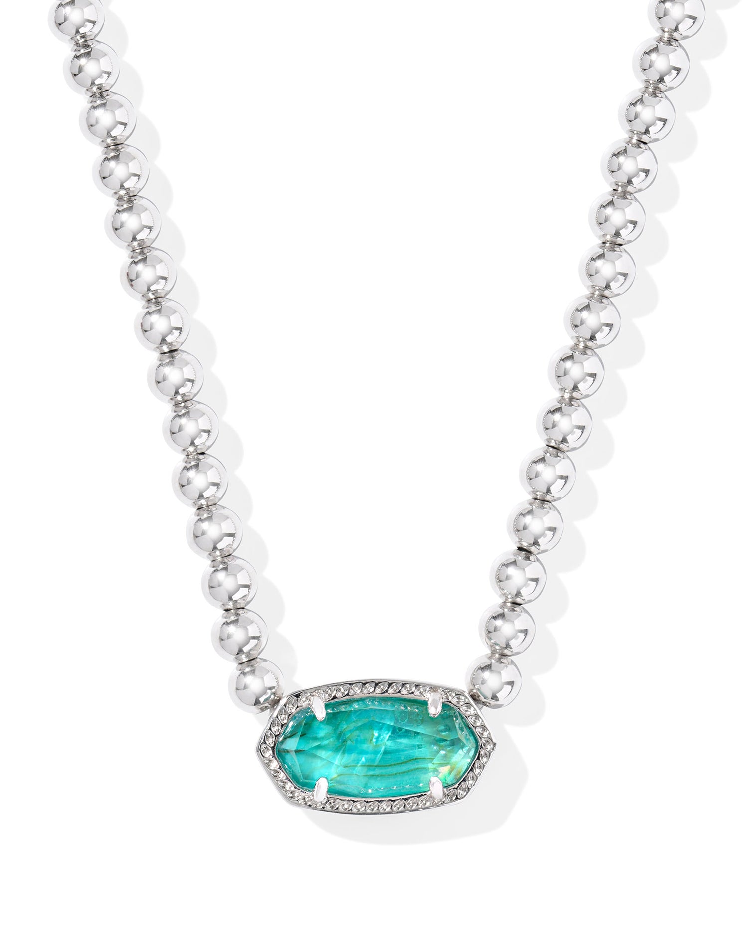 Elisa Beaded Necklace- Aqua Illusion