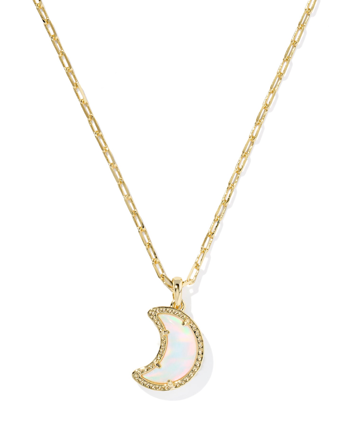 Moon Necklace- White Opal Resin