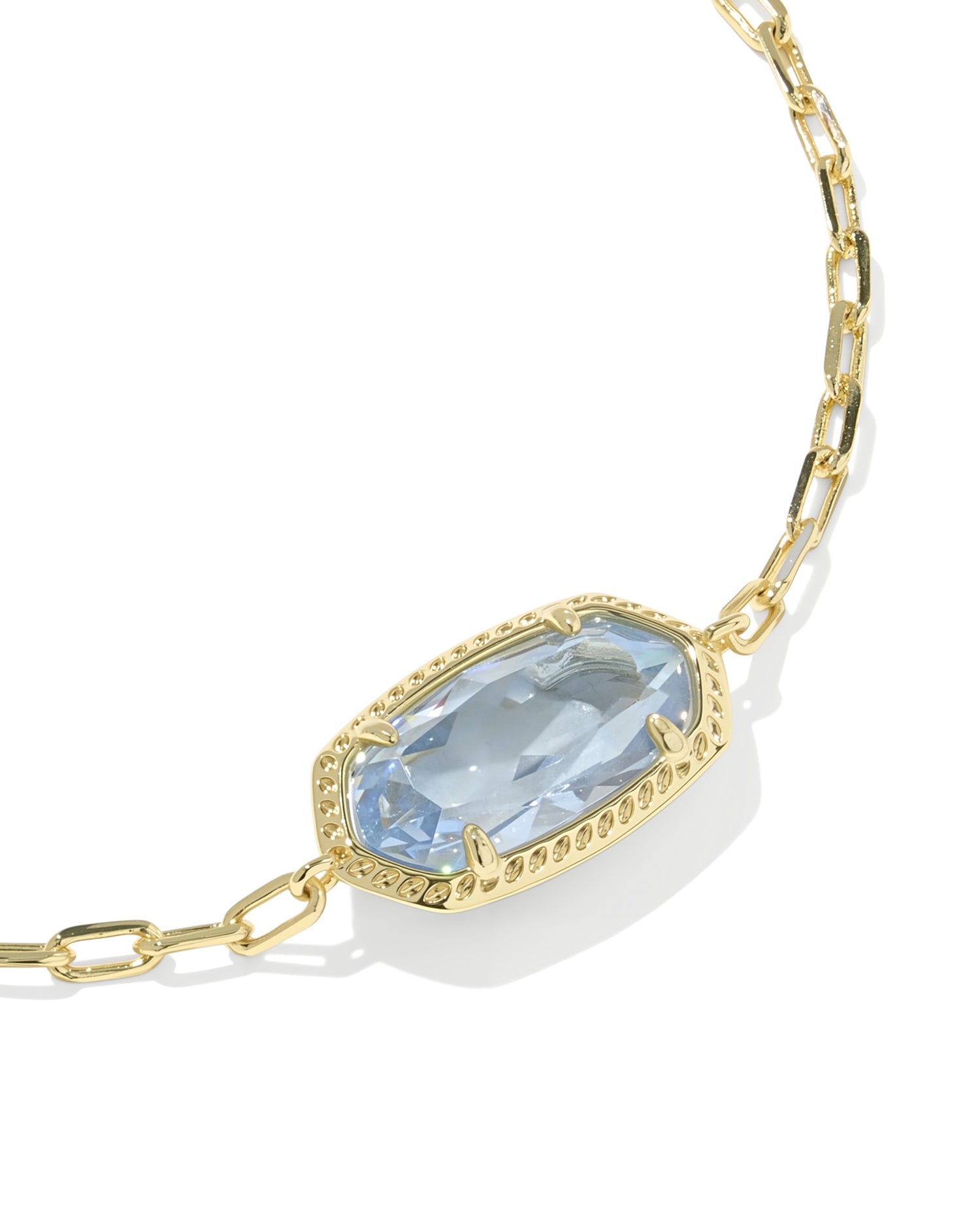 Elaina Luxe Chain Bracelet Gold Light Blue CZ