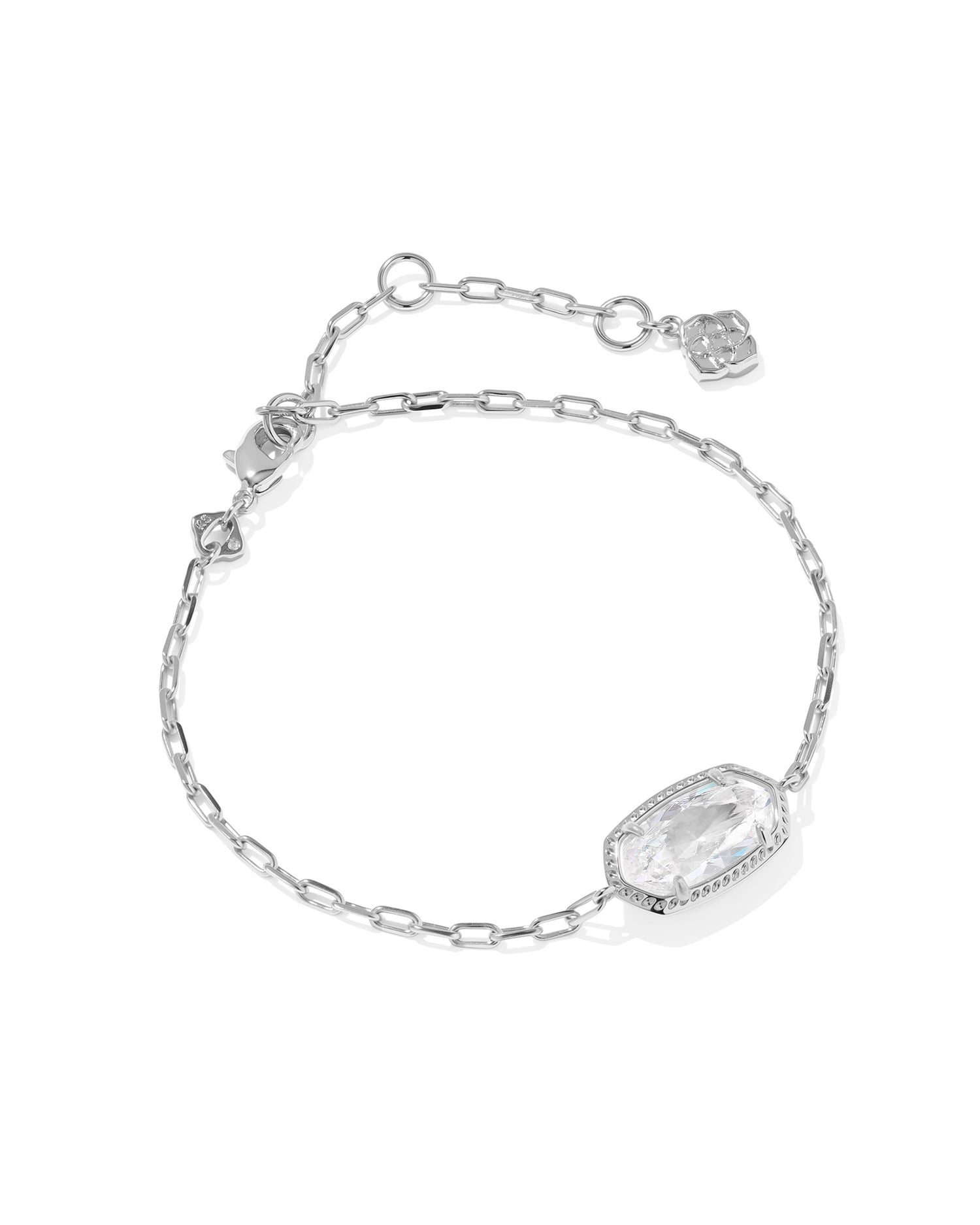 Elaina Luxe Chain Bracelet Silver White CZ