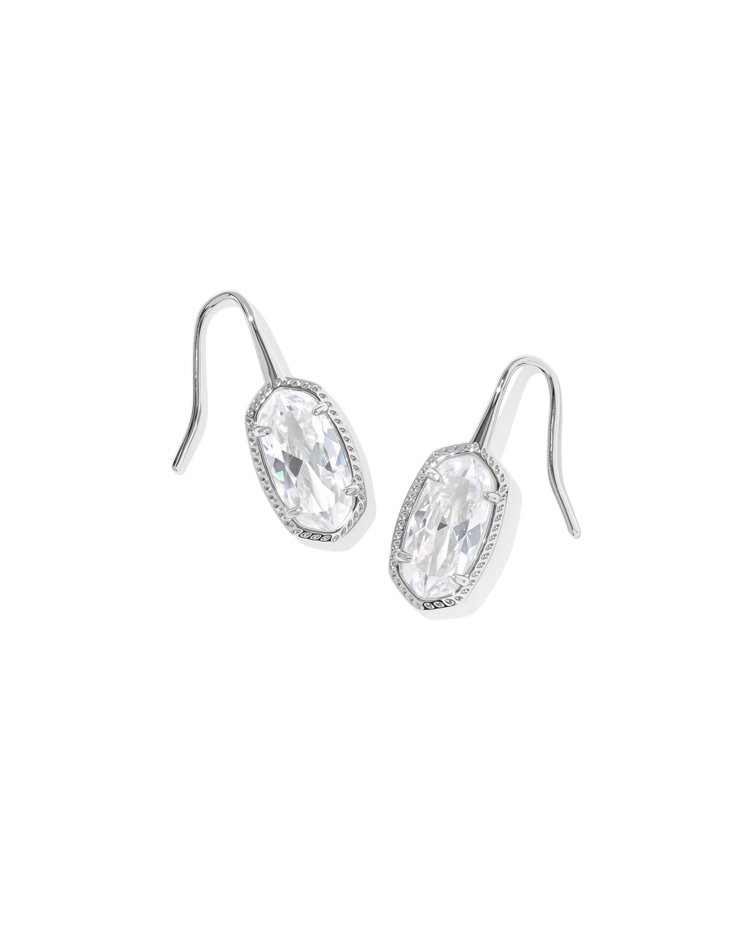 Lee Luxe Drop Earrings Silver White CZ