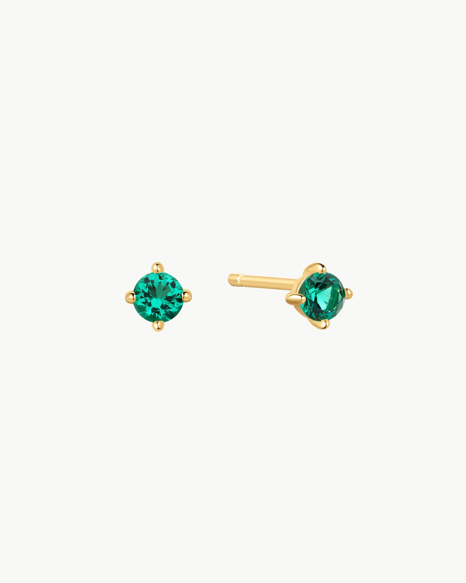 Ripple Joy Gold Green Stud Earrings