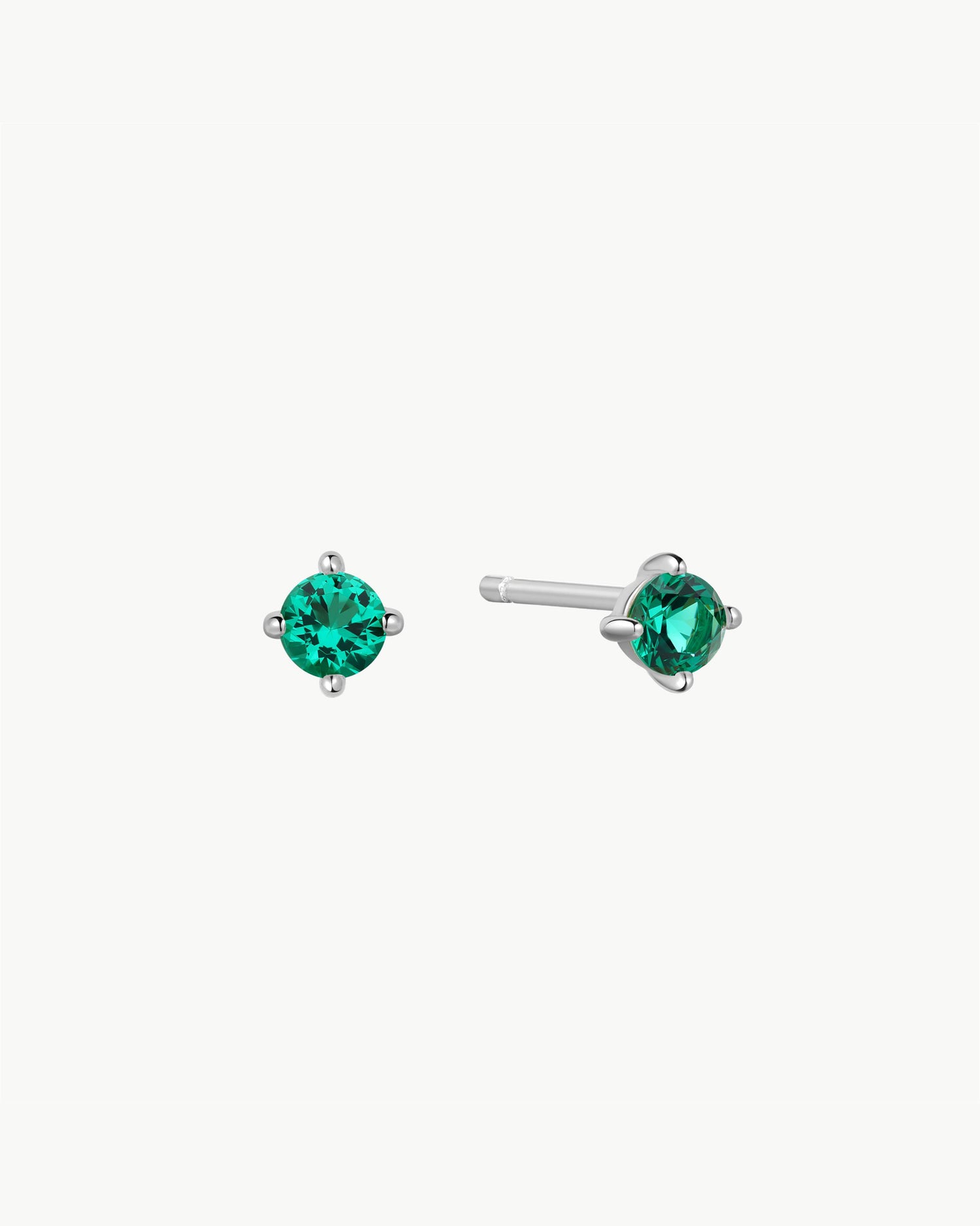 Ripple Joy Silver Green Stud Earrings