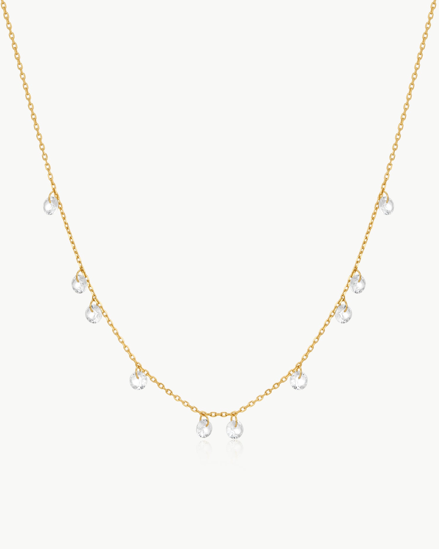 Starlit Drops Gold Droplet Station Necklace