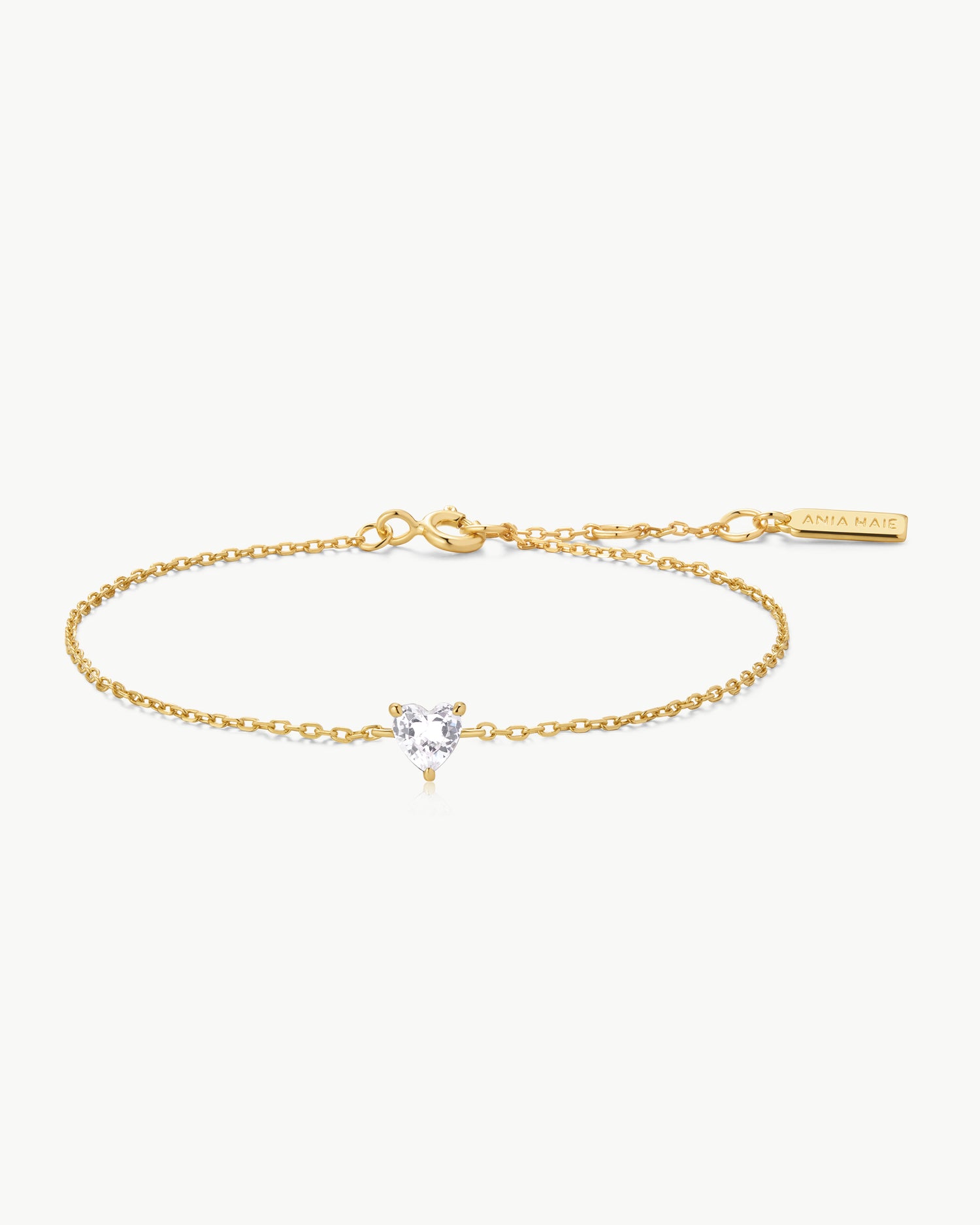 Starlit Drops Gold Sparkle Heart Bracelet