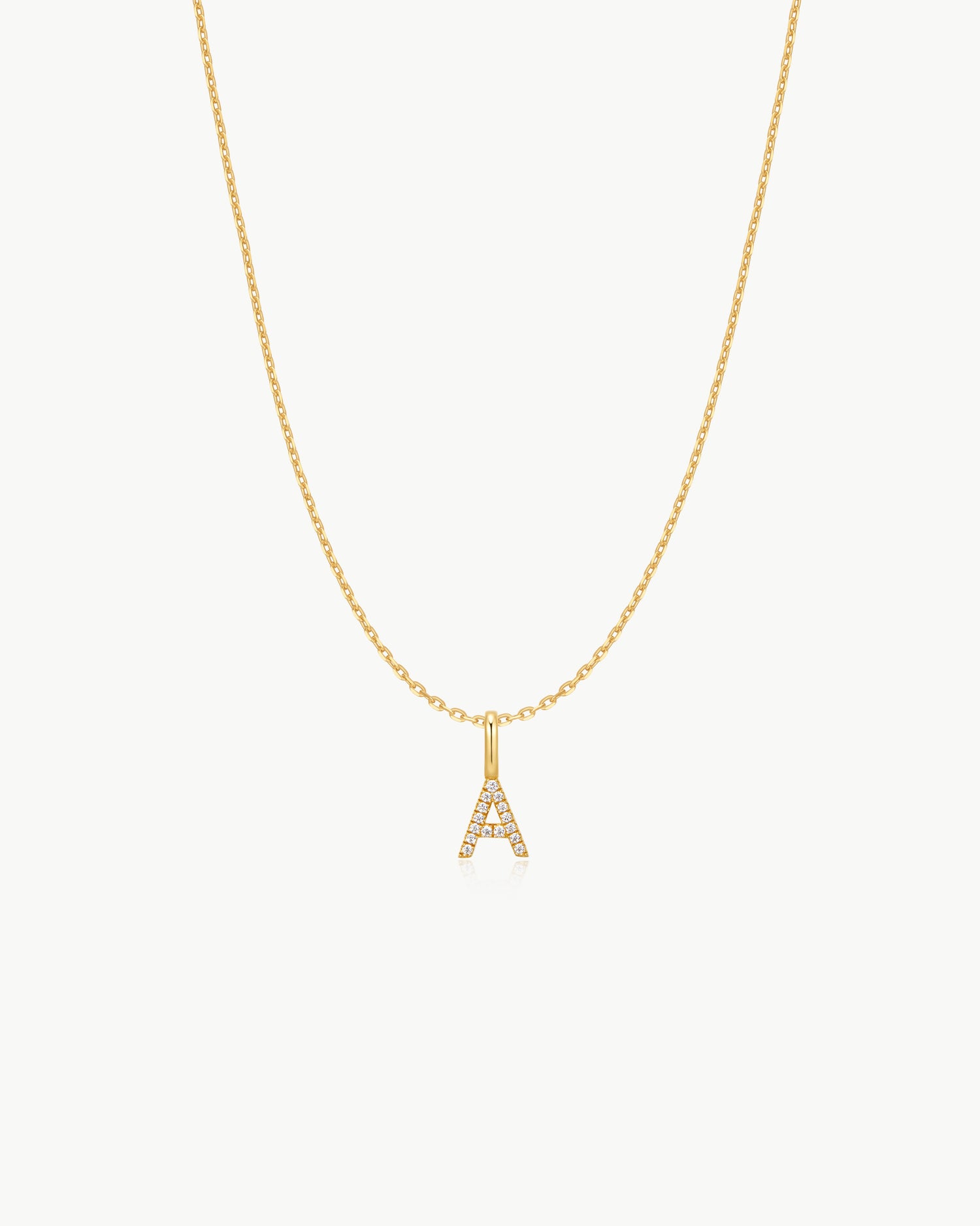 Starlit Drops Gold Letter "A" Initial Necklace