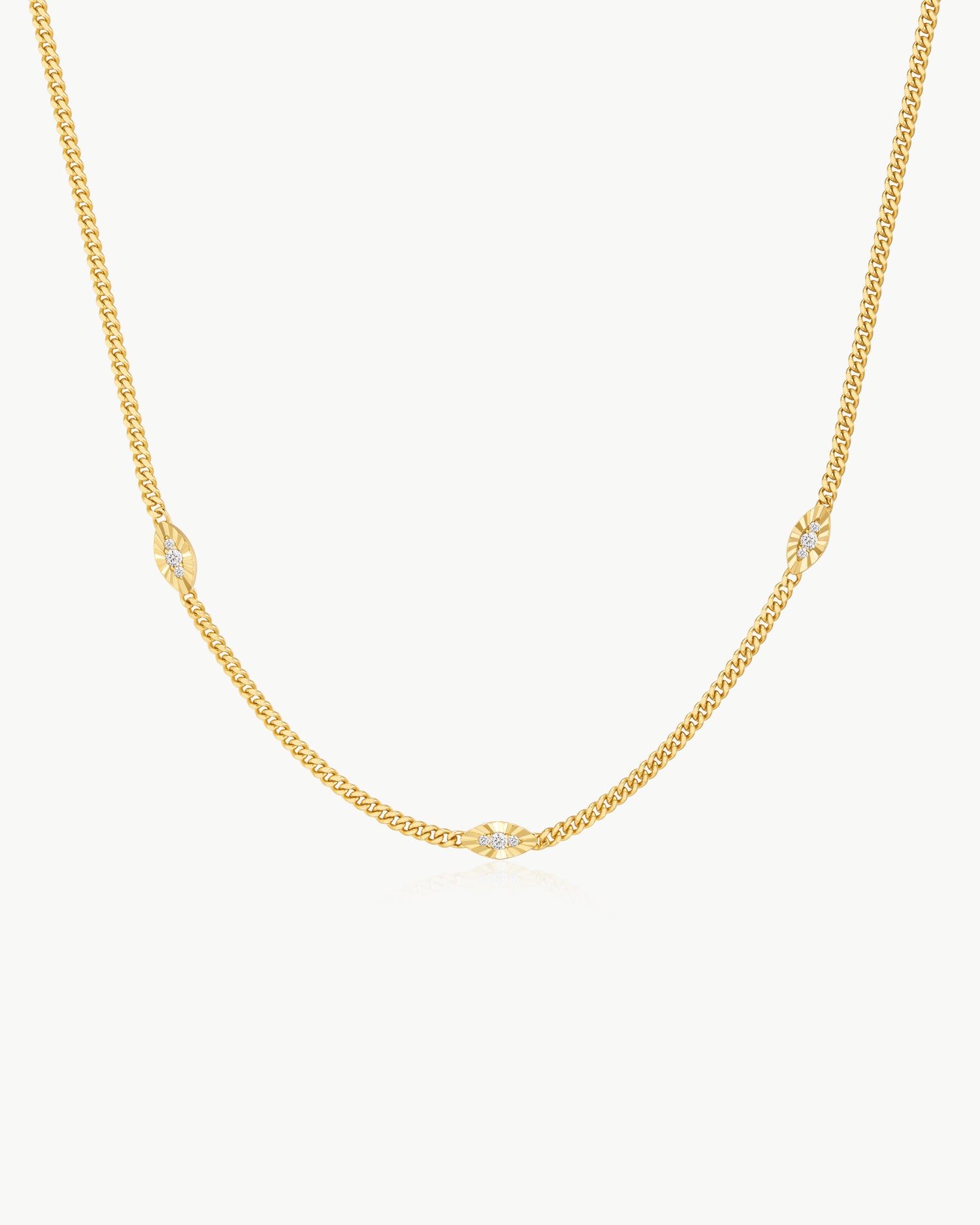 Luna Gaze Gold Evil Eye Station Necklace