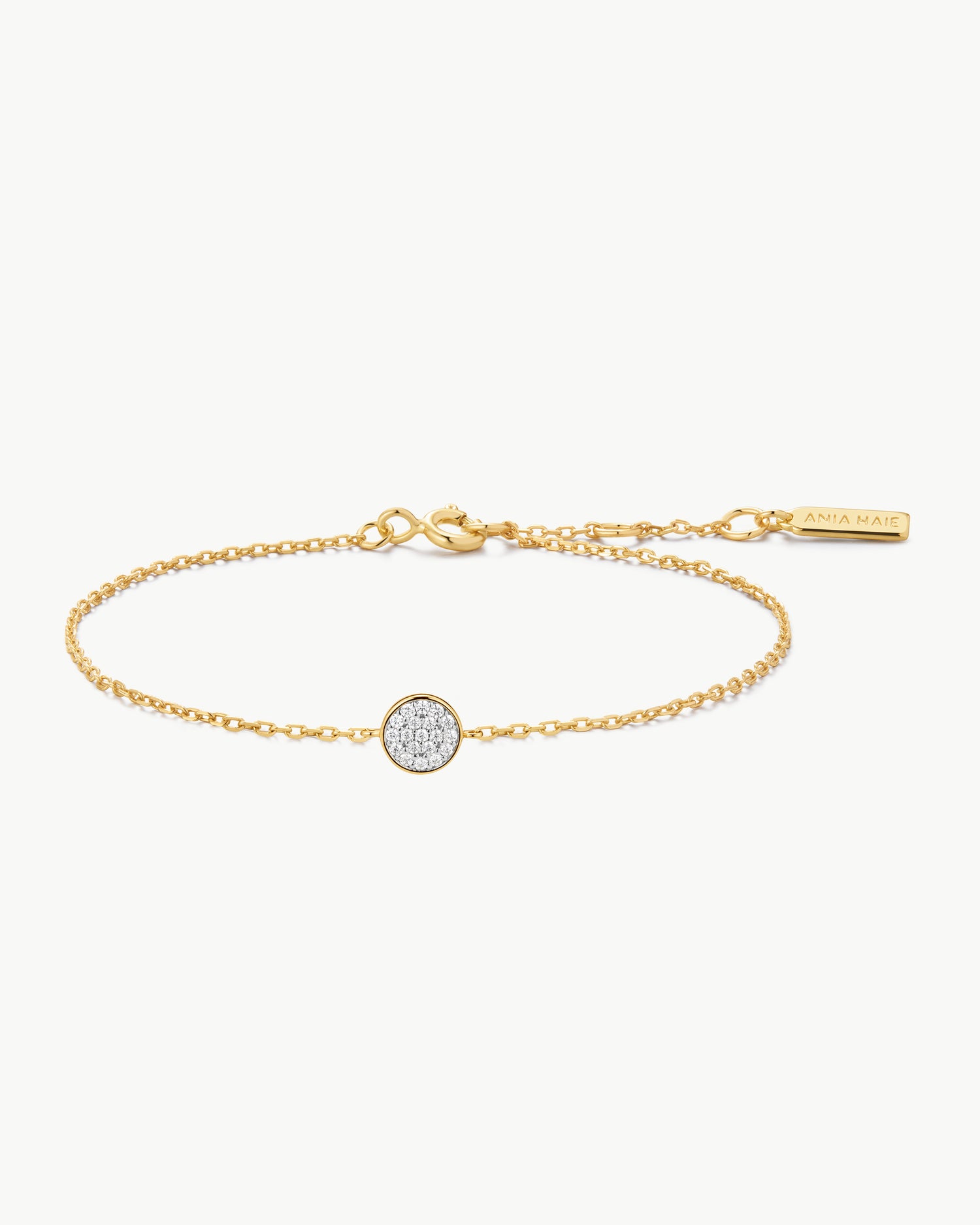 Luna Gaze Gold Pave Disc Bracelet