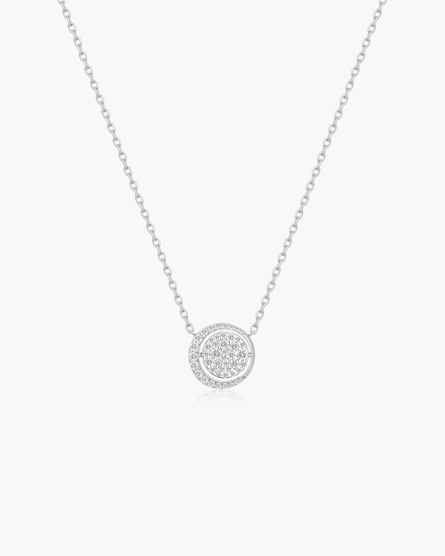 Luna Gaze Silver Reversible Pave Moon Evil-Eye Necklace