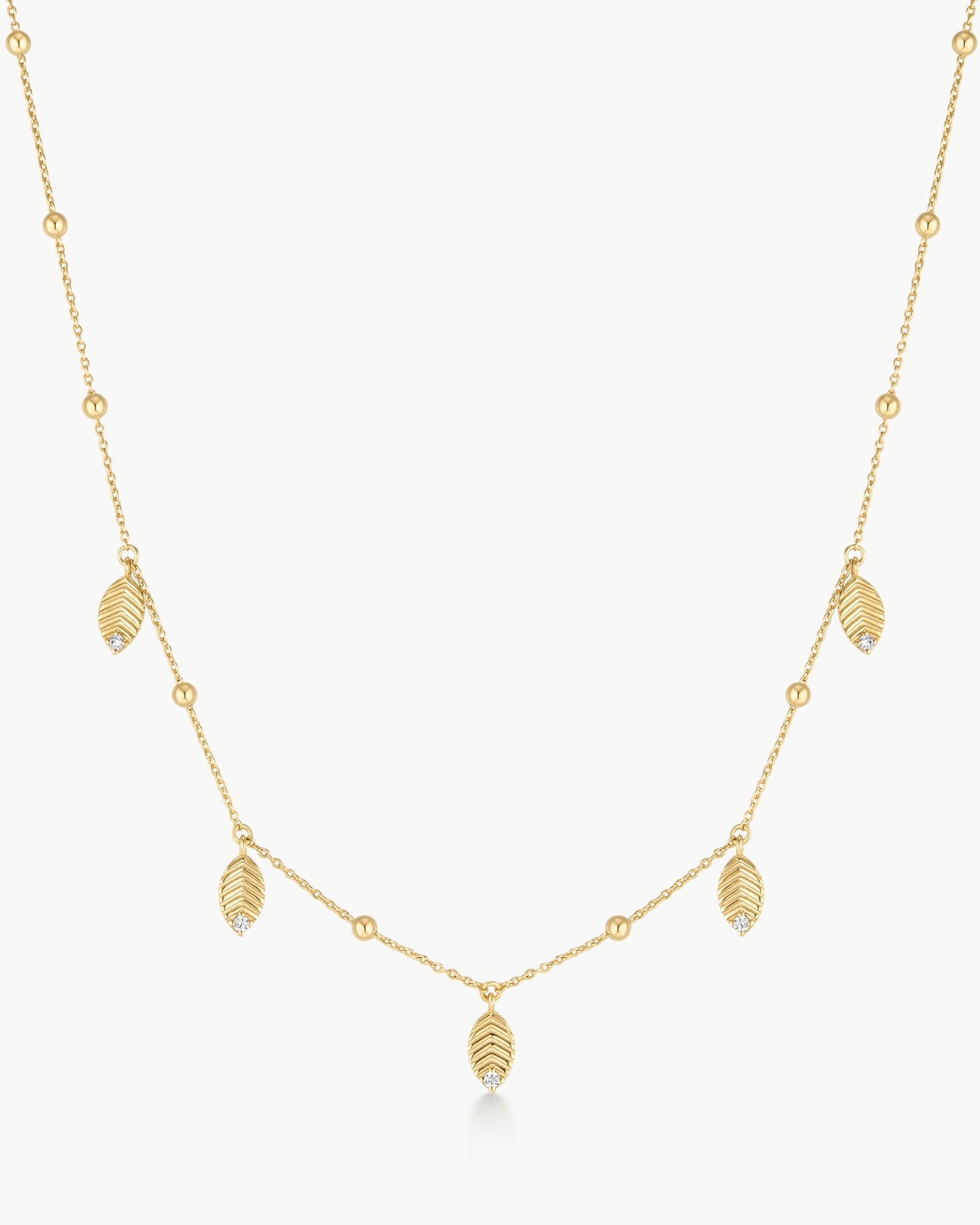 Ripple Joy Gold Leaf Station Necklace