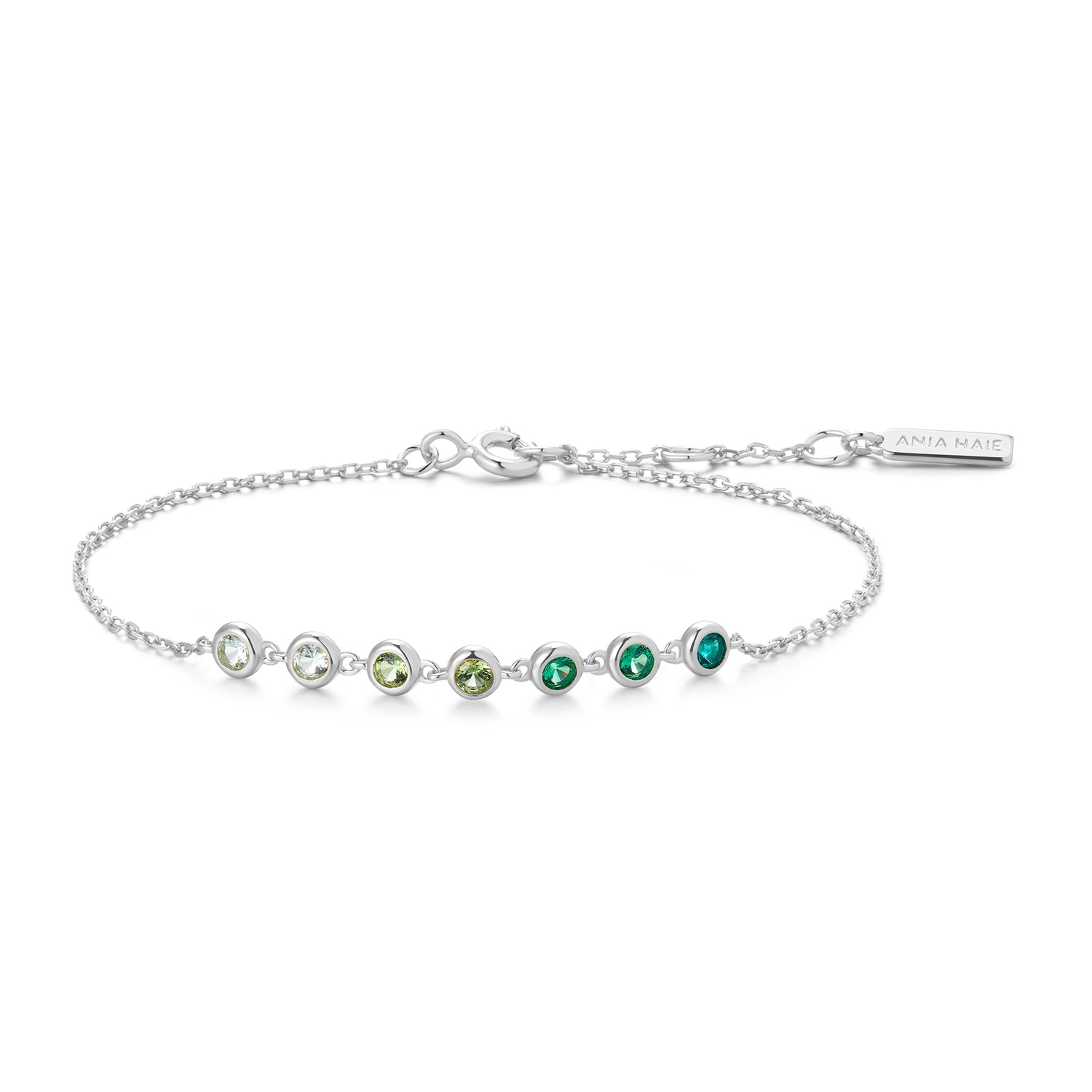 Ripple Joy Silver Green Station Bracelet