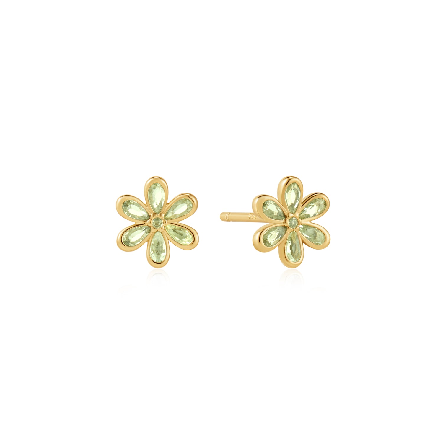 Ripple Joy Gold Mint Green Floral Stud Earrings