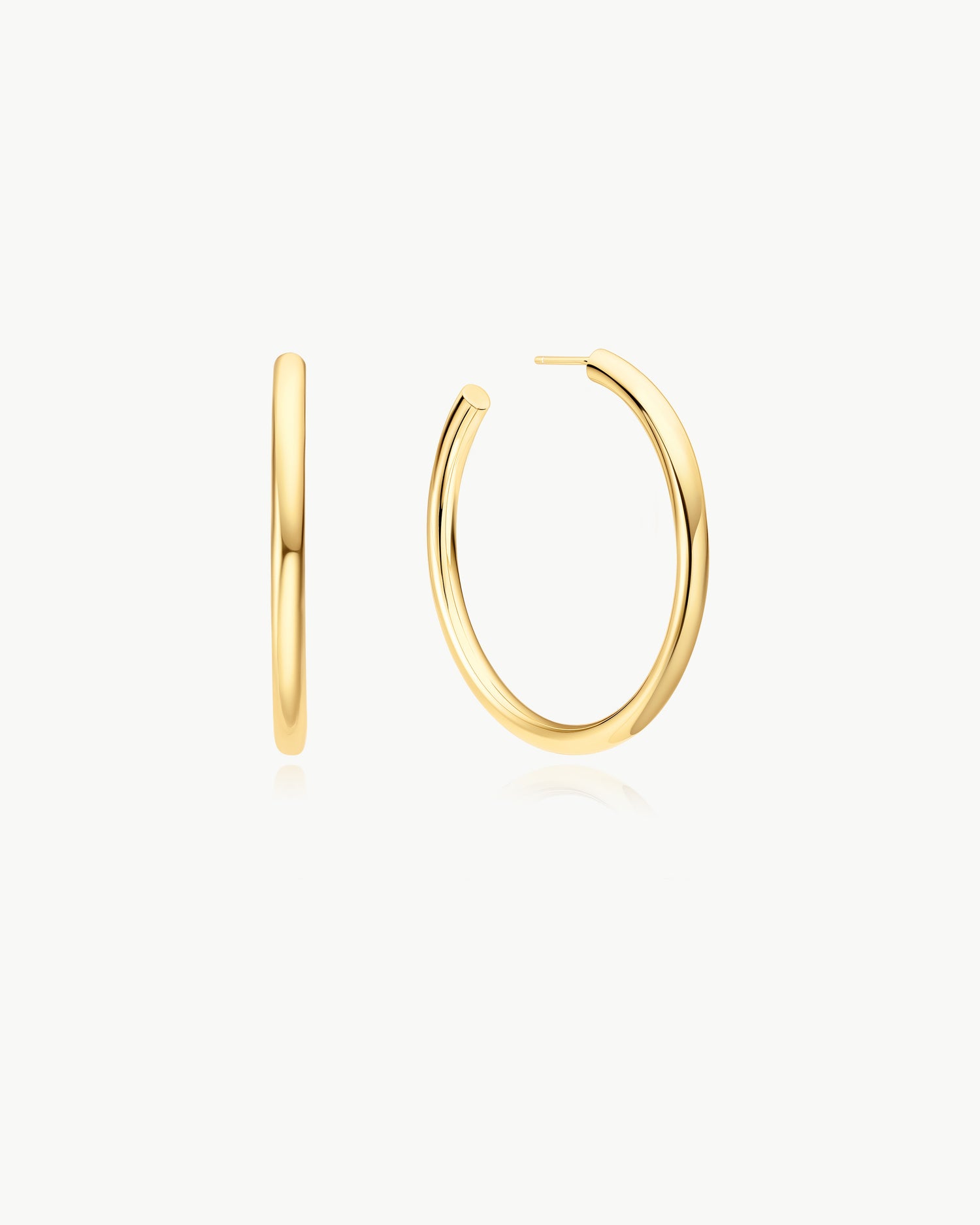 Tide Echo Gold Classic Tube Oversized Hoop Earrings