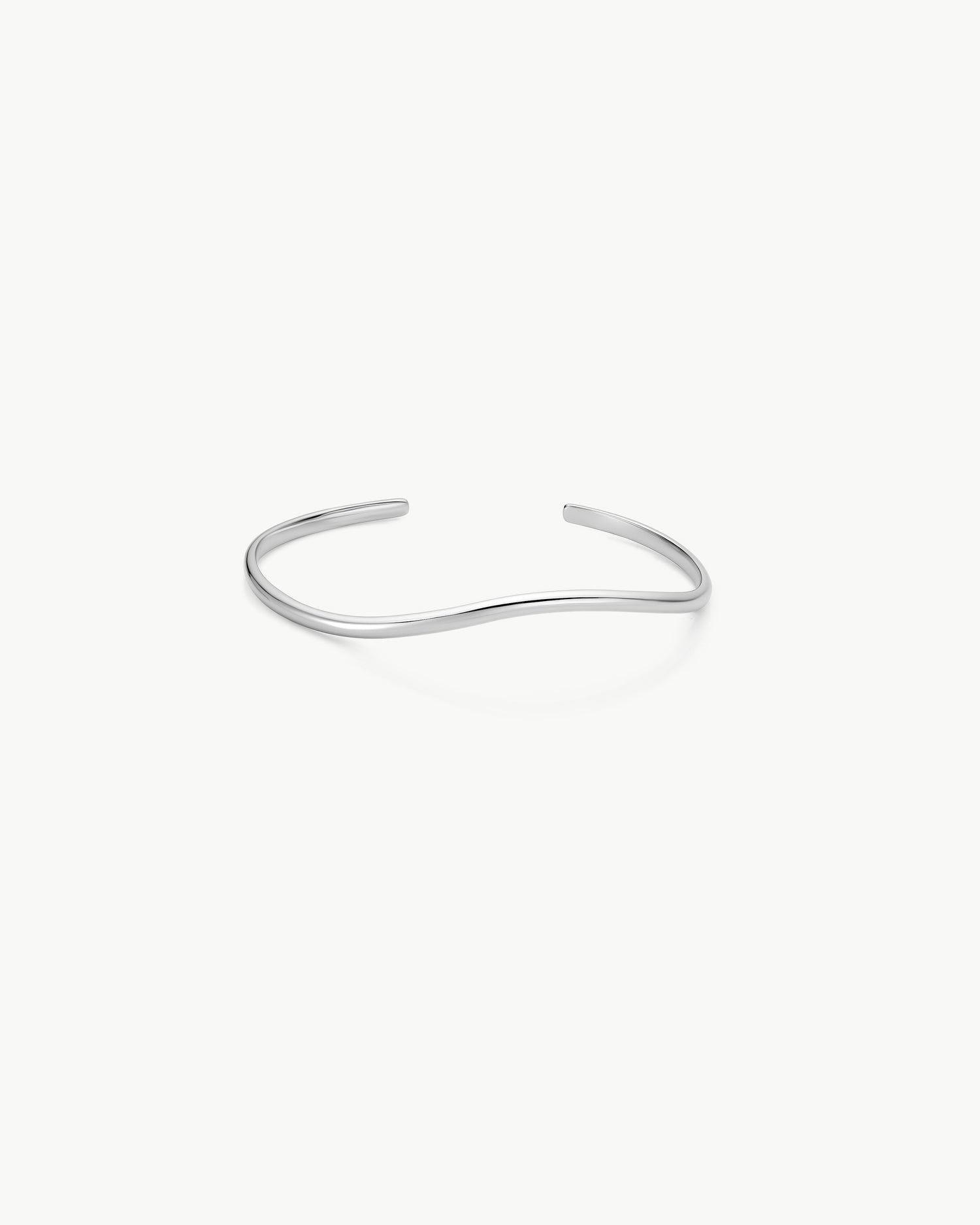 Tide Echo Silver Wave Cuff Bracelet