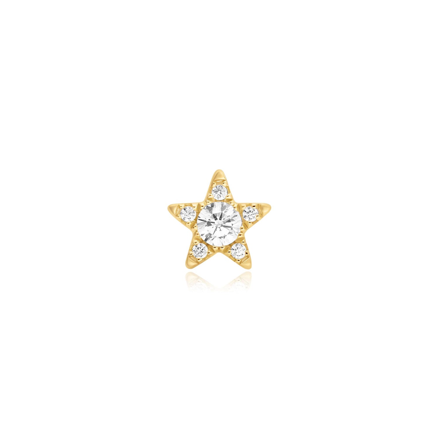 Ear Edit Gold Five-Point Star Barbell Single Earring
