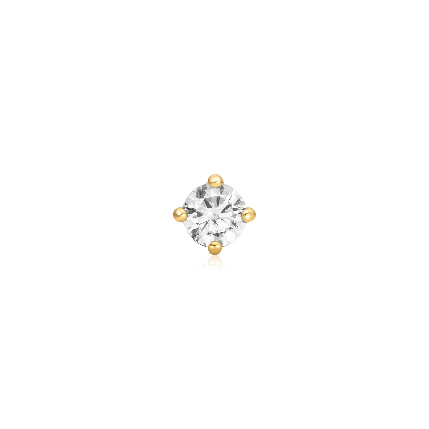 Ear Edit Gold Sparkle Round Barbell Single Earring