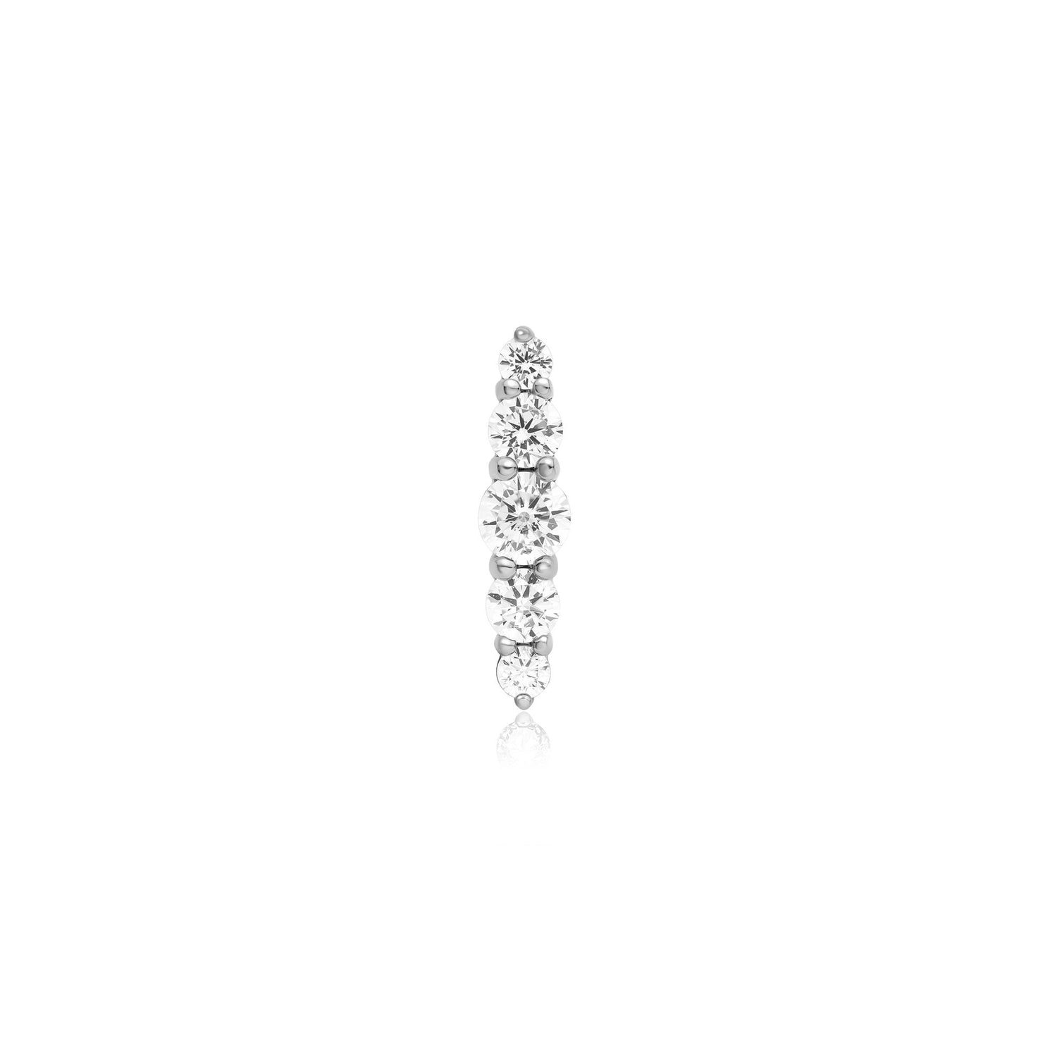 Ear Edit Silver Bar Barbell Single Earring