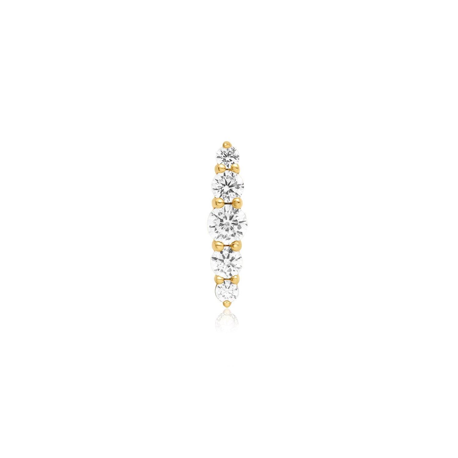 Ear Edit Gold Bar Barbell Single Earring