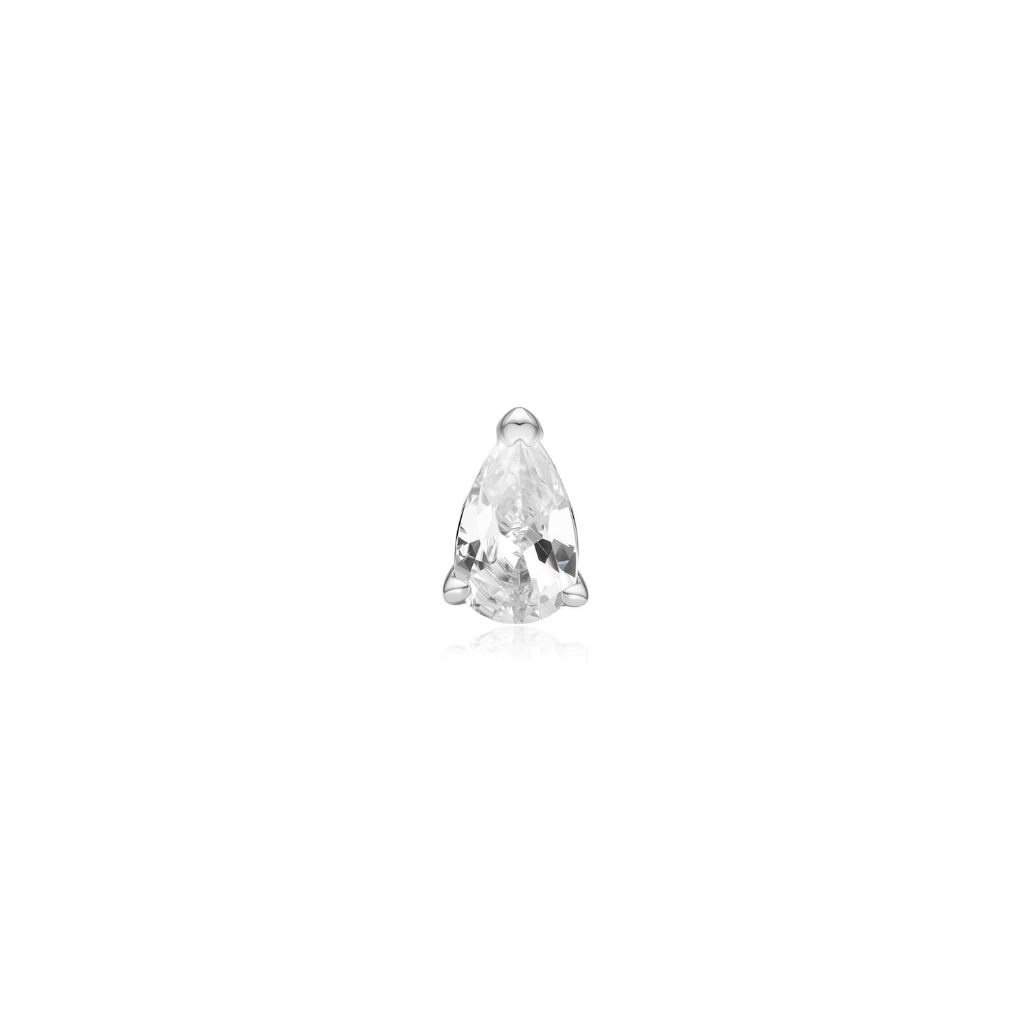 Ear Edit Silver Pear Barbell Single Earring