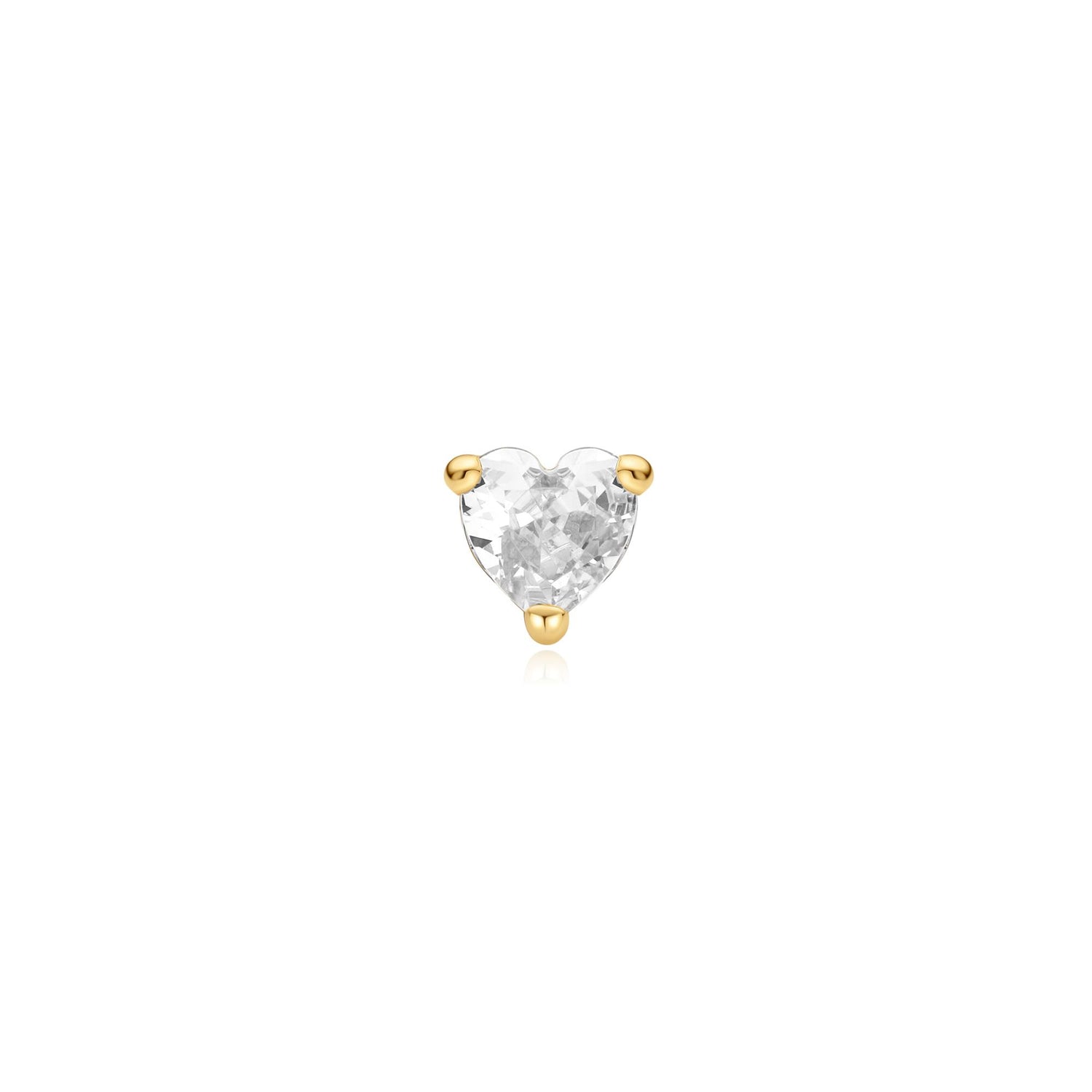 Ear Edit Gold Heart Barbell Single Earring
