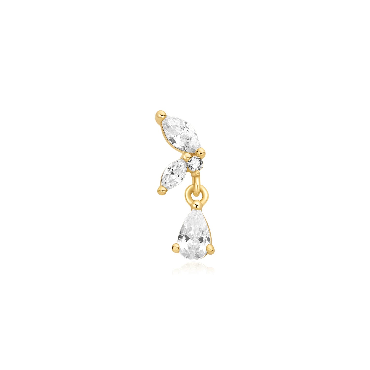 Ear Edit Gold Marquise Dangle Barbell Single Earring