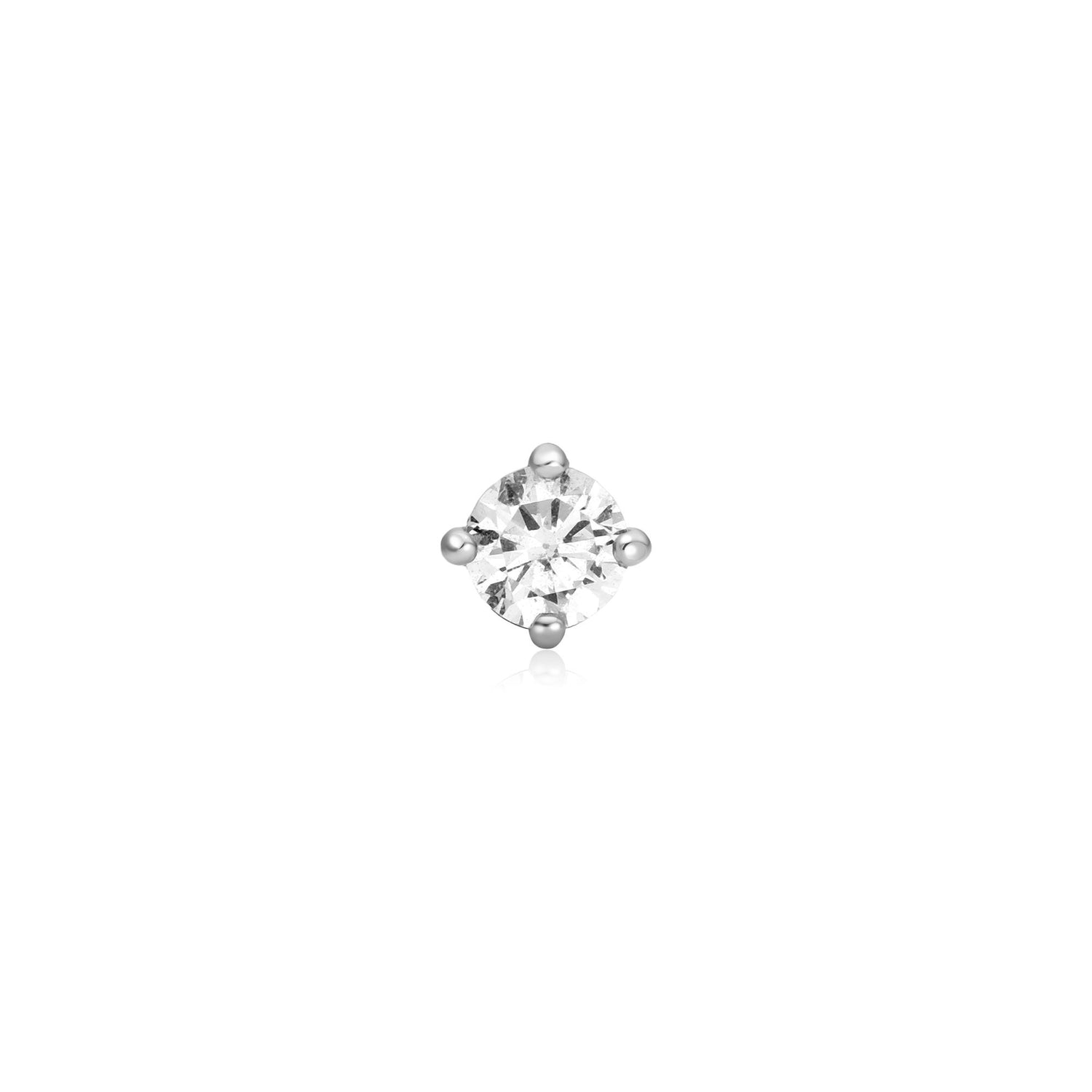 Ear Edit Silver Sparkle Round Barbell Single Earring
