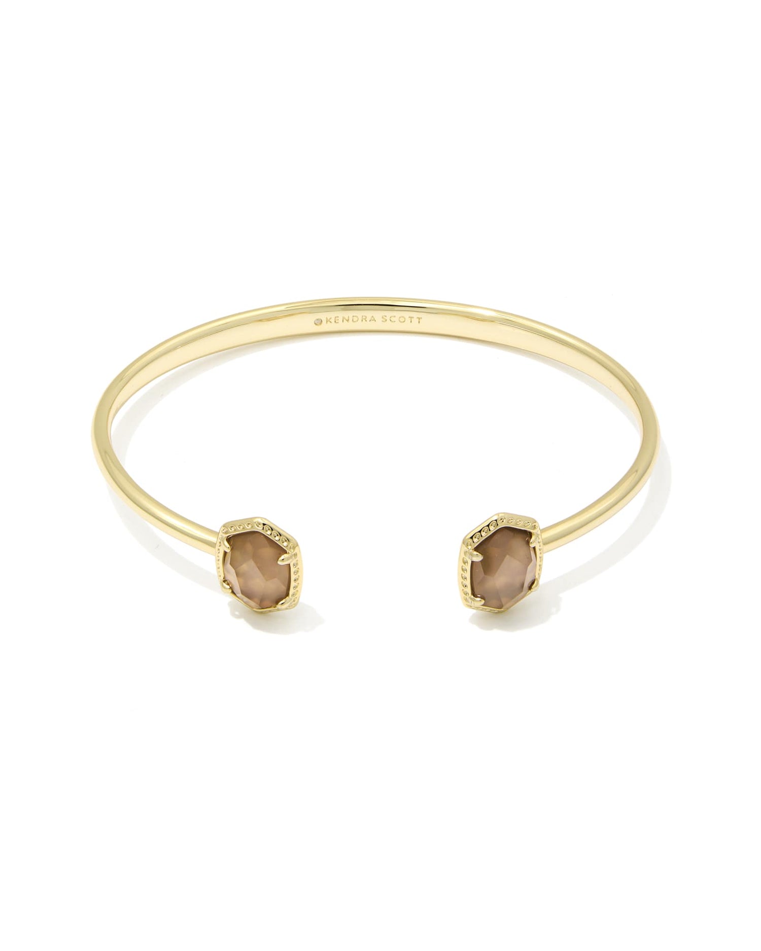 Daphne Frame Cuff Bracelet Gold Taupe Mother of Pearl S/M