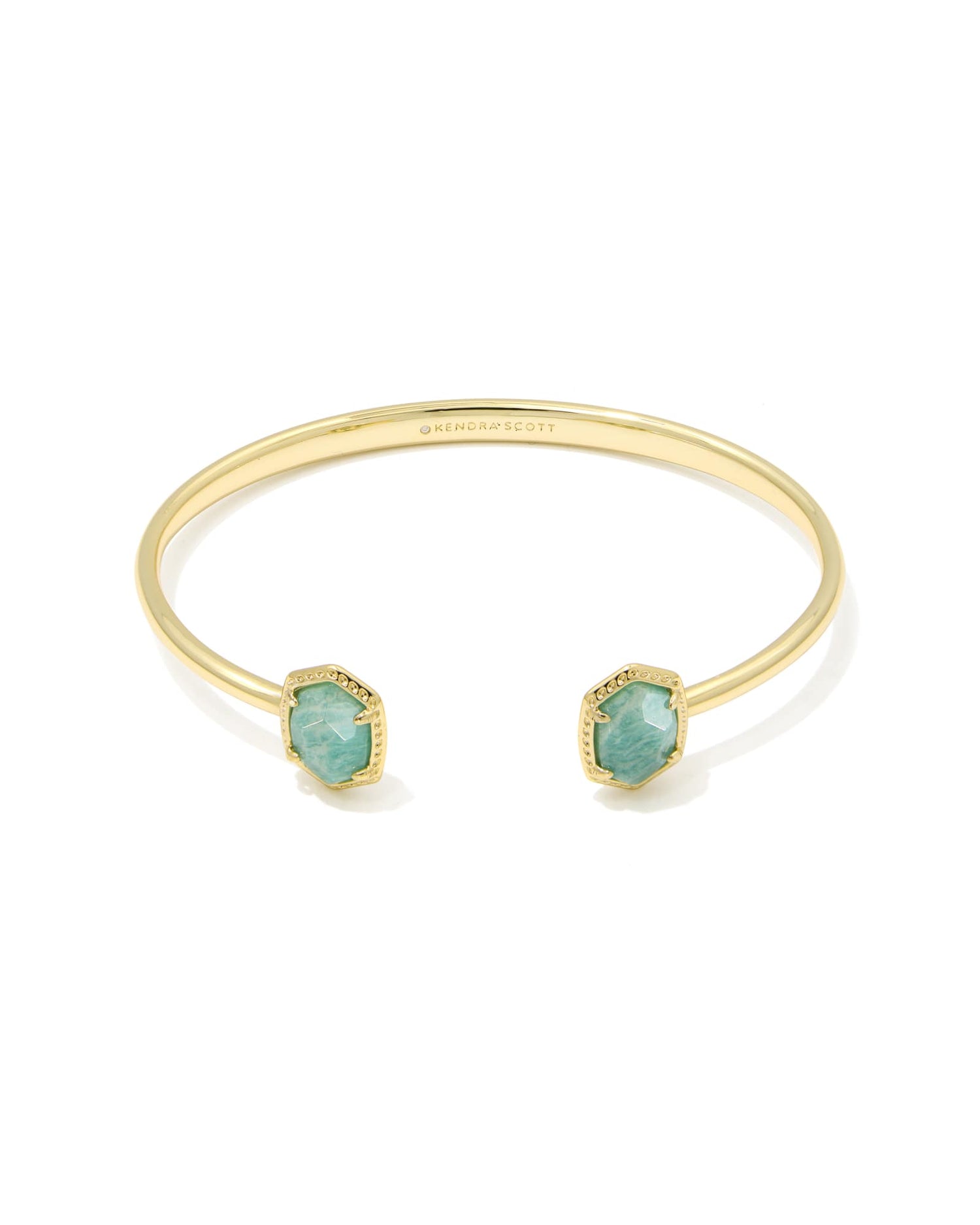 Daphne Frame Cuff Bracelet Gold Teal Amazonite S/M